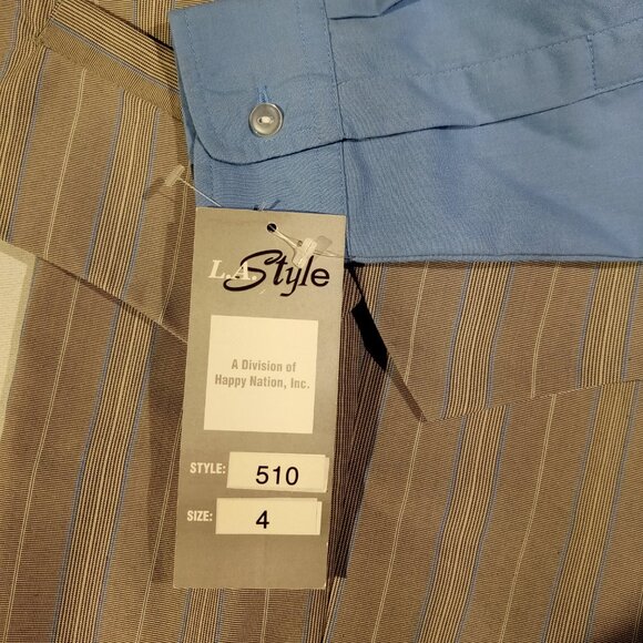 Boys 4 piece set  Size 4  Shirt  Vest  Tie  Dress Pants   Gray Pattern  Blue NWT - Picture 6 of 11